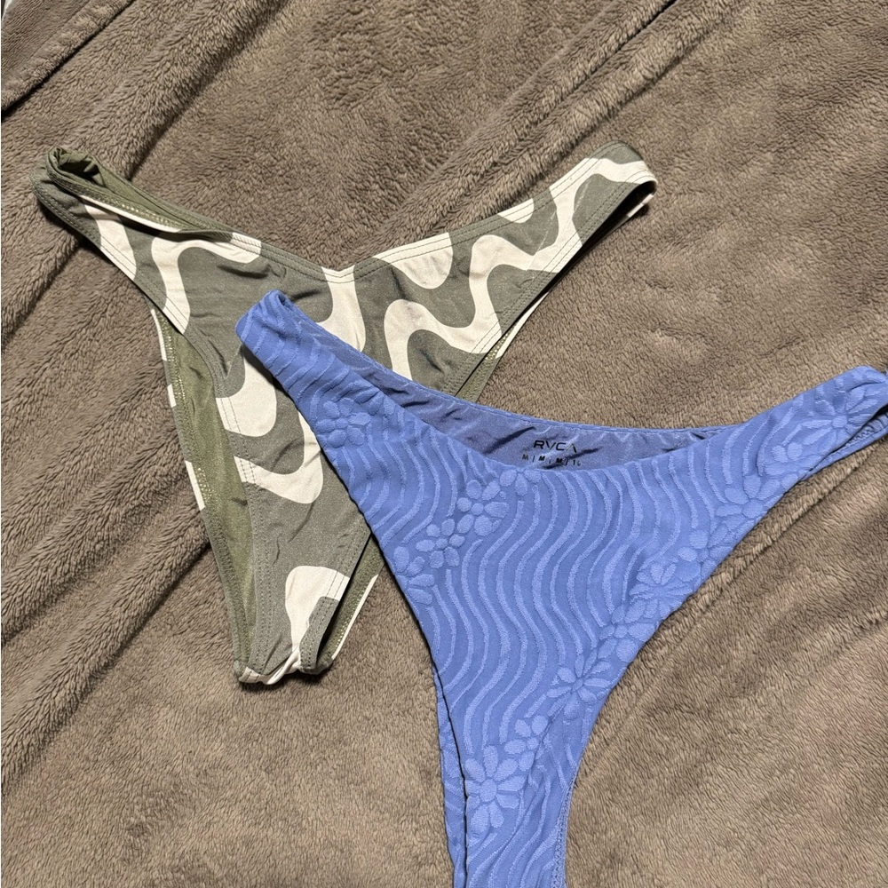 RVCA Blue and Green Bikini Set